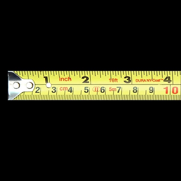 Image showing a ruler of centimeters and inches with sizes labeled.